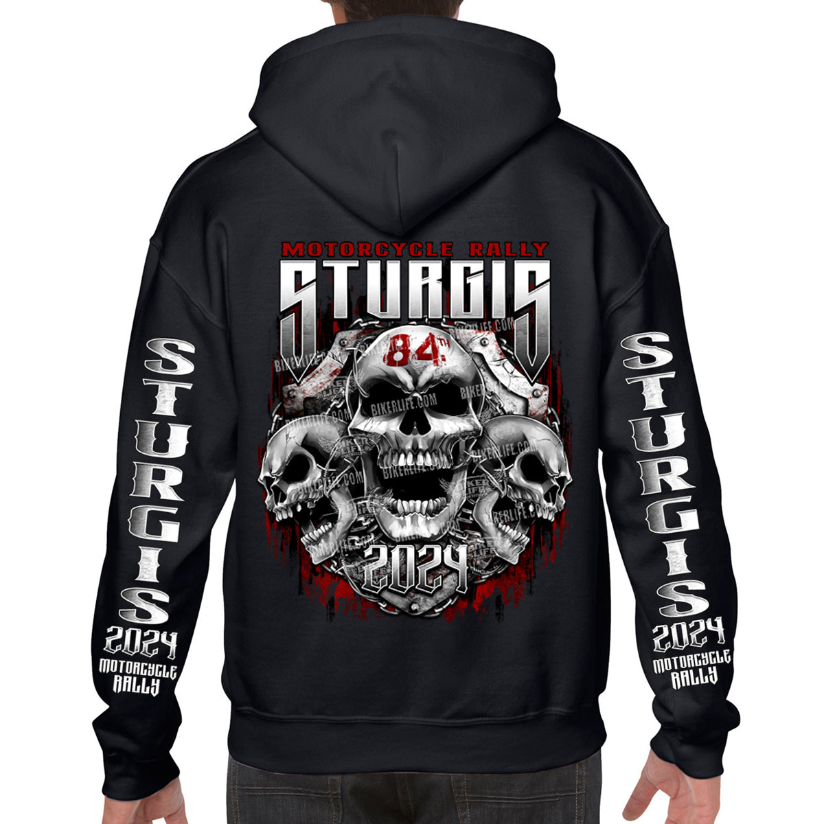 2024 Sturgis Motorcycle Rally Chained Shield Pullover Hoodie – BIKER ...