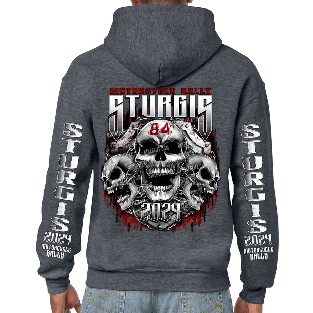2024 Sturgis Motorcycle Rally Chained Shield Pullover Hoodie