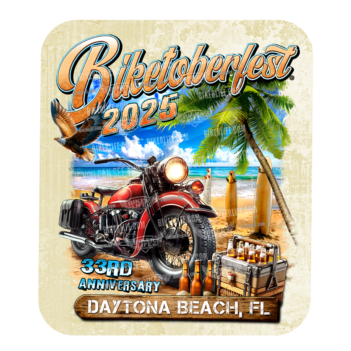 daytona beach BIKE TOBERFEST 1997キャップ 2024 Biketoberfest® Daytona Beach Official Logo Sticker