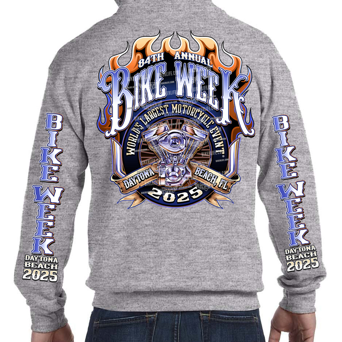 Men’s 80th annual bike week Daytona popular beach, 2021 canvas, eagle hoodie, two XL