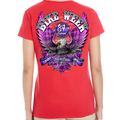 Ladies 2025 Bike Week Daytona Beach Pink Eagle Scoop Neck Shirt