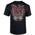 Ladies 2025 Bike Week Daytona Beach Rose Skull Wings T-Shirt