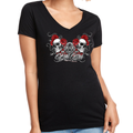 Ladies Jr. Cut 2025 Bike Week Daytona Beach Heart Locket V-Neck Shirt