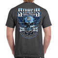 T-Shirt 2025 Sturgis Motorcycle Rally Blue Winged Skull