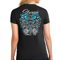 T-Shirt Ladies Missy Cut 2025 Sturgis Motorcycle Rally Rose Skull Wings