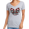 V-Neck Shirt Ladies Jr. Cut 2025 Sturgis Motorcycle Rally Heart Locket