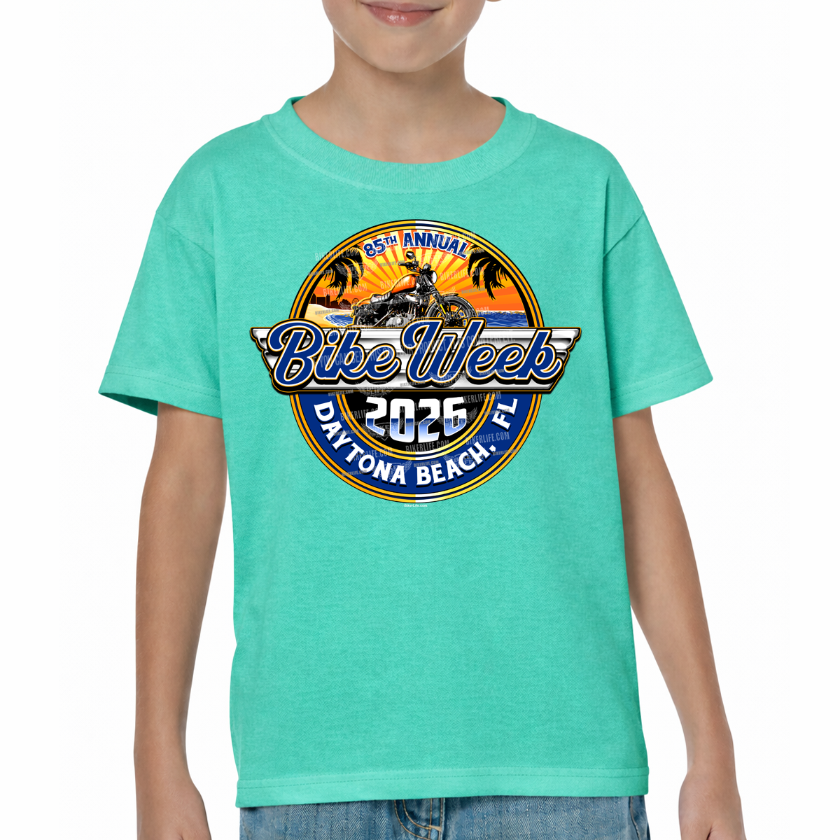 Kids T-Shirt 2026 Bike Week Daytona Beach Retro Label – BIKER LIFE