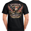 T-Shirt 2027 Sturgis Motorcycle Rally Stars and Stripes Eagle