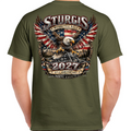 T-Shirt 2027 Sturgis Motorcycle Rally Stars and Stripes Eagle