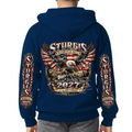 Zip-up Hoodie 2027 Sturgis Motorcycle Rally Stars and Stripes Eagle