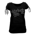 Ladies Rhinestone Rebel Corset Sleeve Shirt