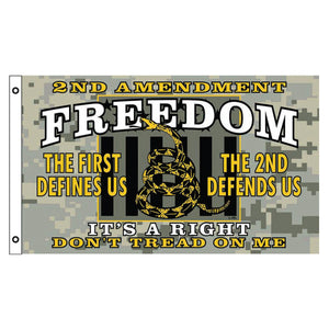 Second Amendment Freedom Camo Flag