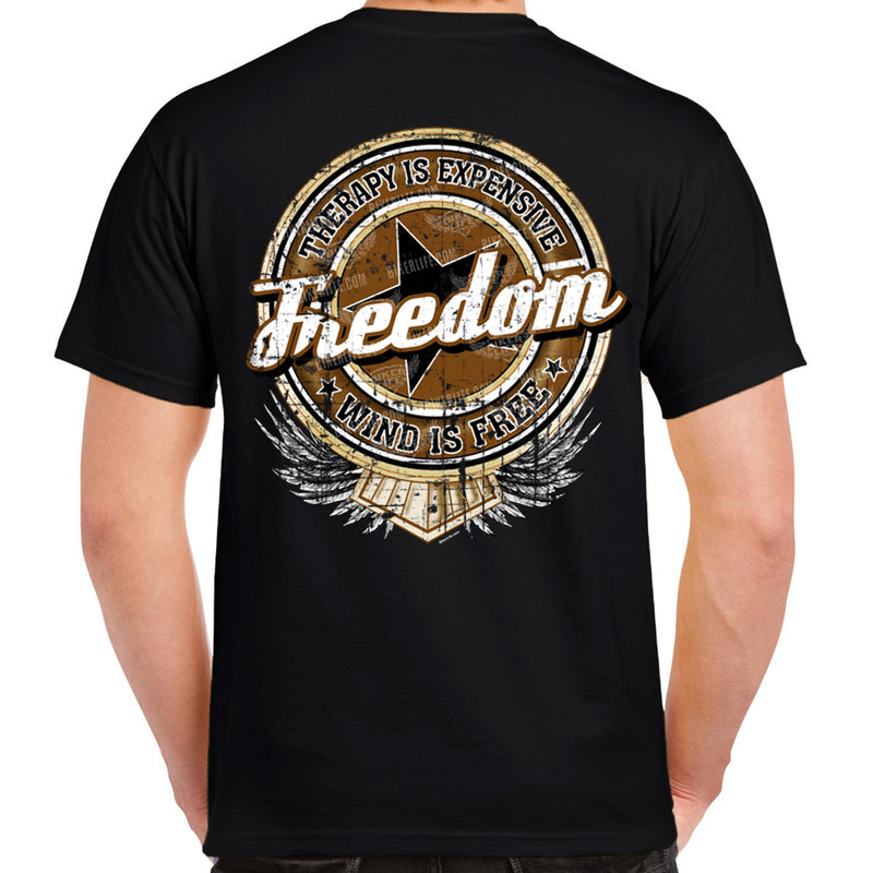Therapy is Expensive Wind is Free Freedom Crest T-Shirt