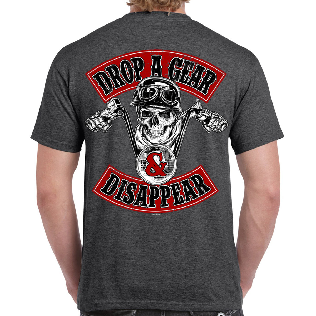 Drop A Gear Motorcycle Club T-Shirt DARK HEATHER / XL / REGULAR
