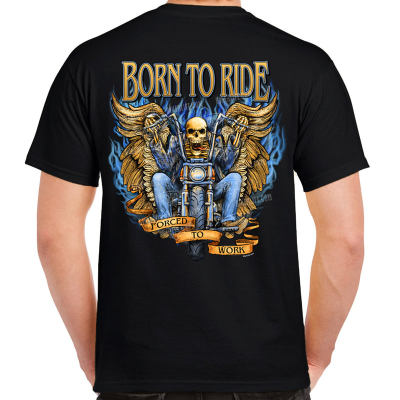 Born To Ride Skeleton Flame T-Shirt