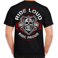 Ride Loud Ride Proud Skull Shield T-Shirt