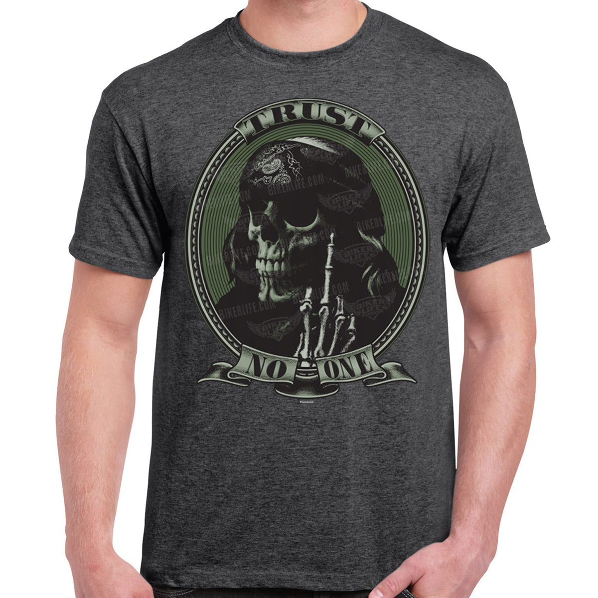 Trust No One Skull T-Shirt – BIKER LIFE CLOTHING