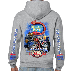 SPECIAL EDITION 2023 Laconia Motorcycle Rally One Eyed Jack's Saloon Weirs Beach Bear Pullover Hoodie