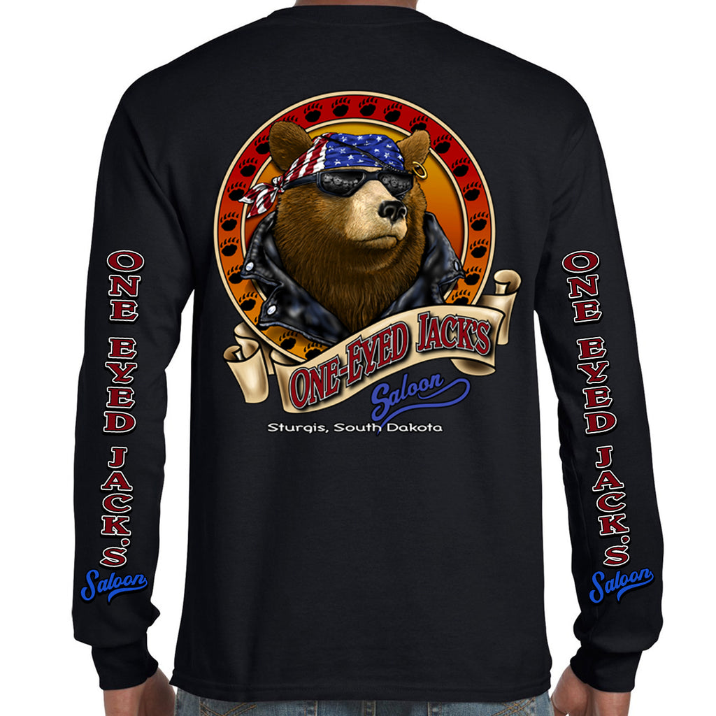 One Eyed Jack's Saloon Cool Bear Long Sleeve T-Shirt