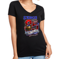 V-Neck Shirt Ladies Jr. Cut SPECIAL EDITION 2025 Sturgis Motorcycle Rally One Eyed Jack's Saloon Big 85th