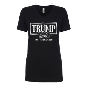 Trump Girl No Apologies V-Neck Shirt