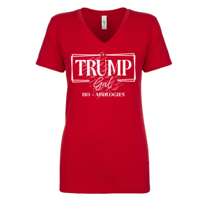 Trump Girl No Apologies V-Neck Shirt