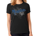 Ladies Missy Cut Lace & Leather T-Shirt
