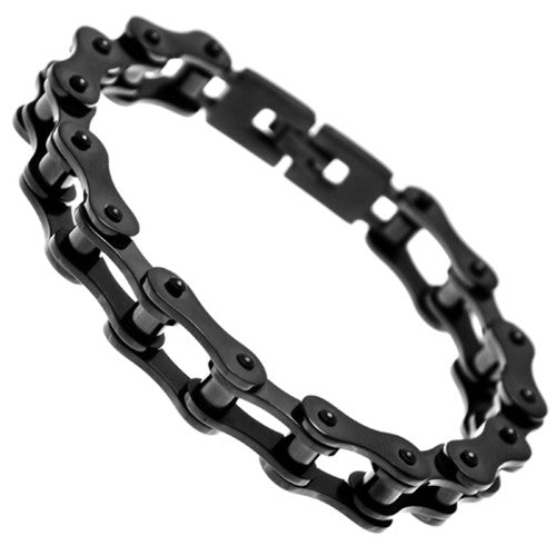 Stainless Steel Black Motorcycle Chain Bracelet