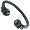 Skull Heads Stainless Steel Twisted Cable Bangle