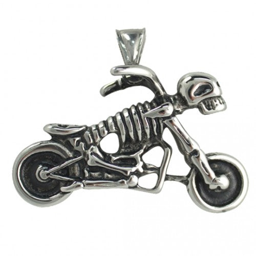 Stainless Steel Skeleton Motorcycle Bike Pendant