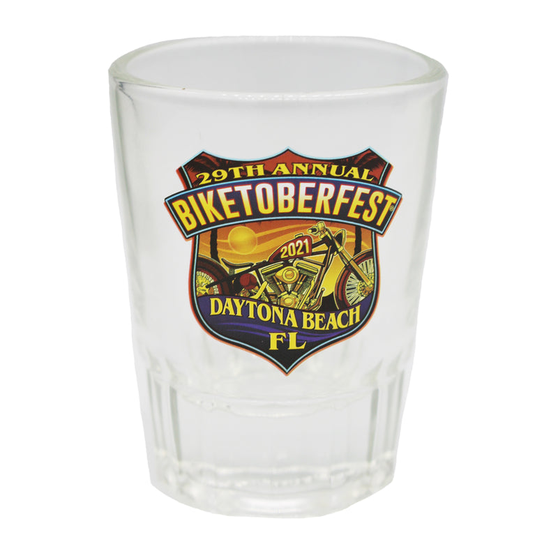 2021 Biketoberfest Daytona Beach Official Logo Whiskey Shot Glass