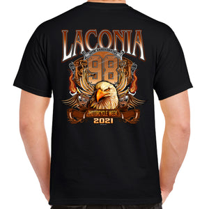 2021 Laconia Motorcycle Week Big Banner Eagle T-Shirt