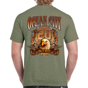 2021 Ocean City Rally Week Big Banner Eagle T-Shirt