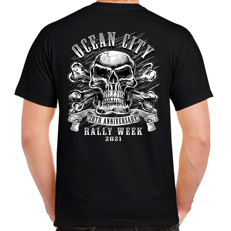 2021 Ocean City Rally Week Crossbones Skull T-Shirt