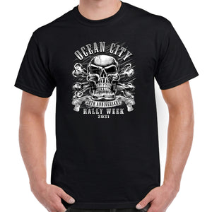 2021 Ocean City Rally Week Crossbones Skull T-Shirt