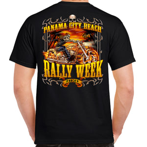 2021 Panama City Beach Rally Week Skeleton Beach Rider T-Shirt