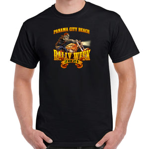 2021 Panama City Beach Rally Week Skeleton Beach Rider T-Shirt