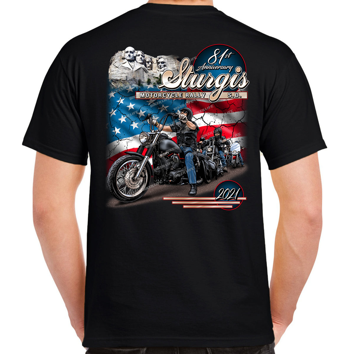 2021 Sturgis Motorcycle Rally American T-Shirt Biker Life Clothing