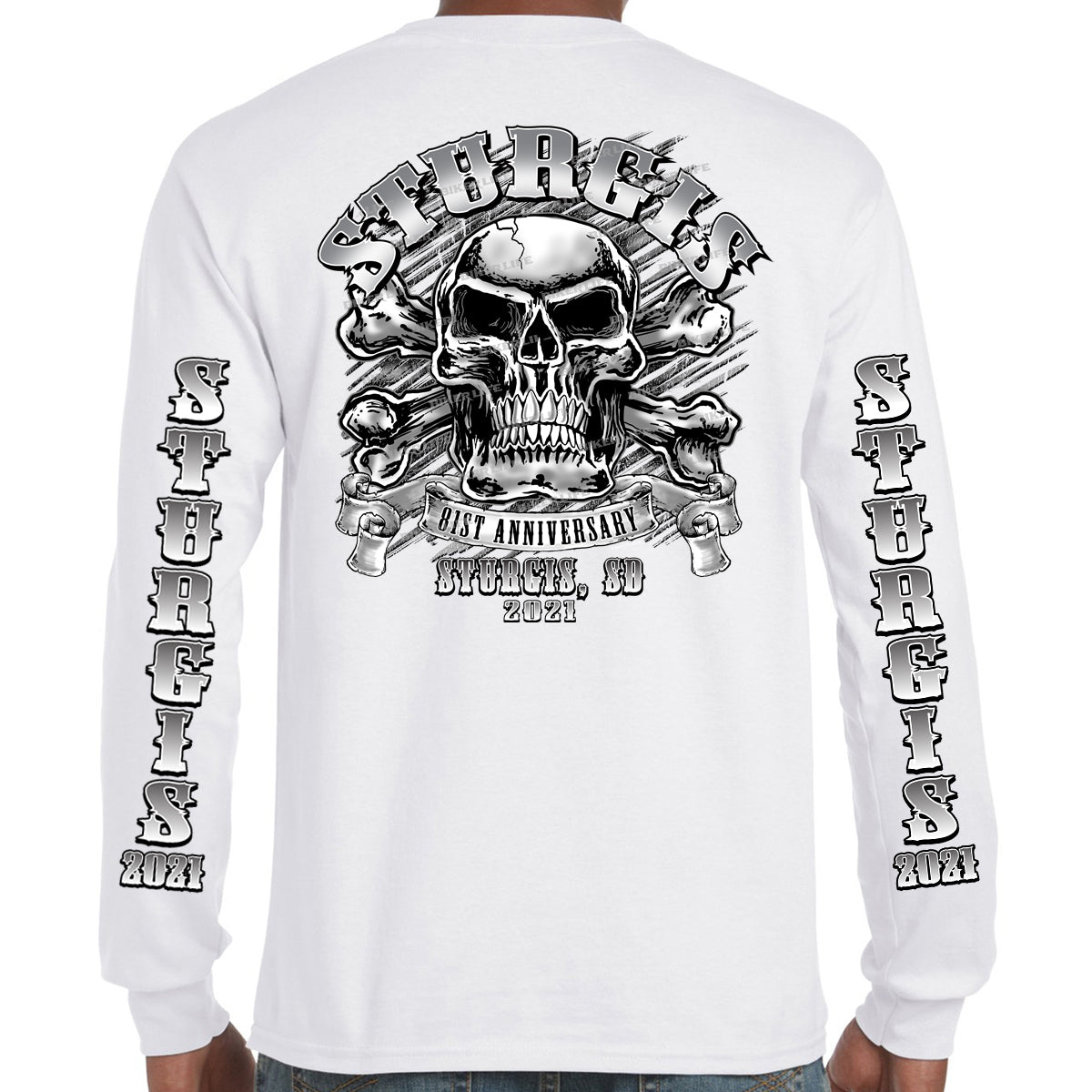 2021 Sturgis Motorcycle Rally Crossbones Skull Long Sleeve – Biker