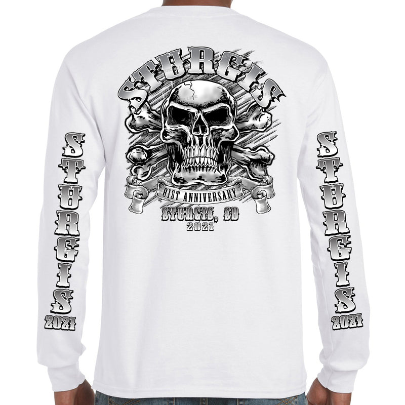 2021 Sturgis Motorcycle Rally Crossbones Skull Long Sleeve