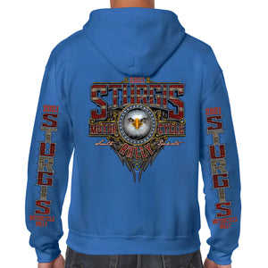 2021 Sturgis Motorcycle Rally Vintage Eagle Zip-Up Hoodie