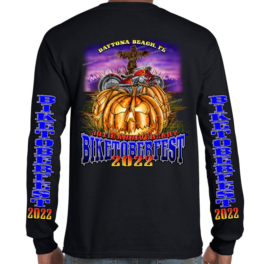 2022 Biketoberfest Daytona Beach Jack O'Lantern Long Sleeve T-Shirt