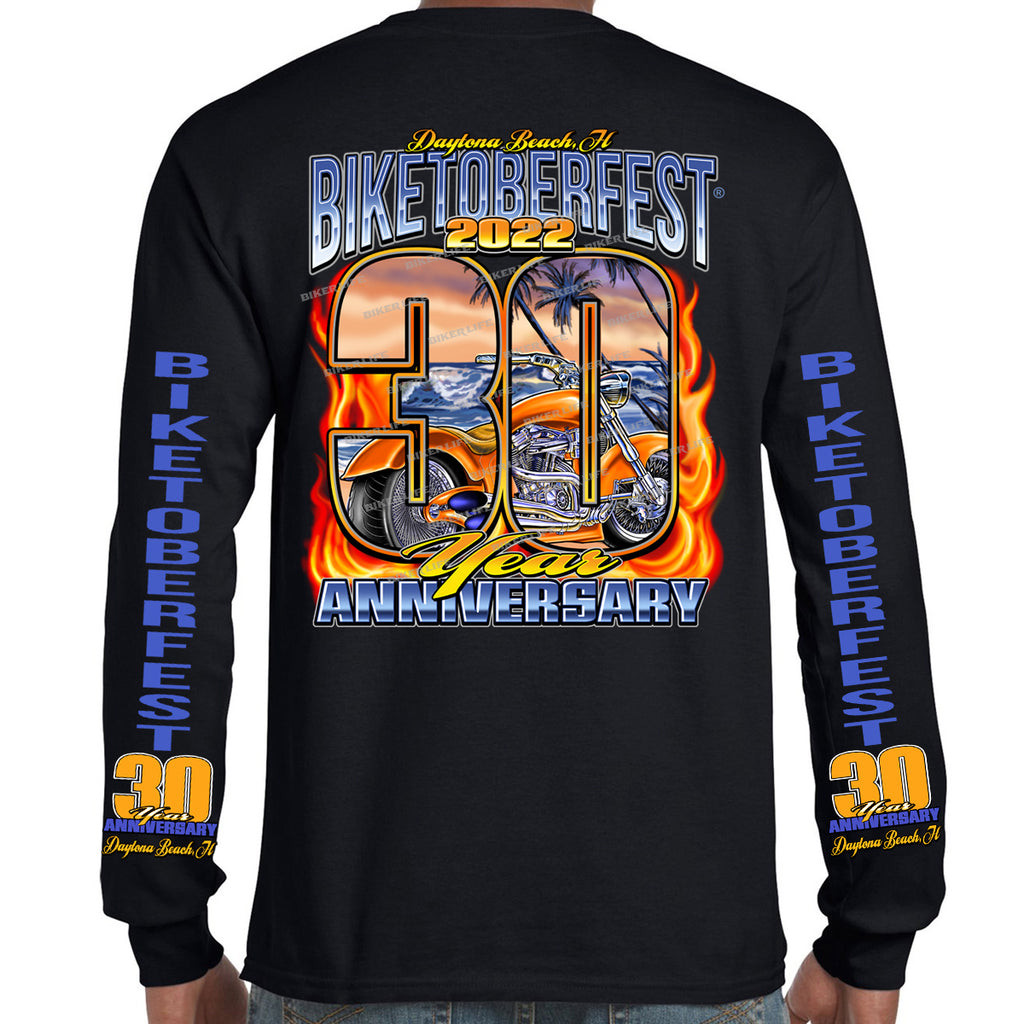 2022 Biketoberfest Daytona Beach The Big 30 Anniversary Long Sleeve T-Shirt