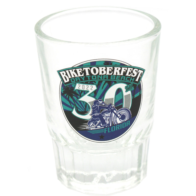 2022 Biketoberfest Daytona Beach Official Logo Whiskey Shot Glass