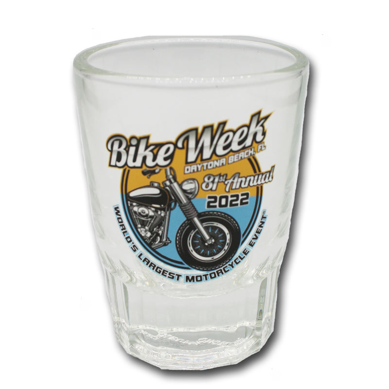 2022 Bike Week Daytona Beach Official Logo Whiskey Shot Glass