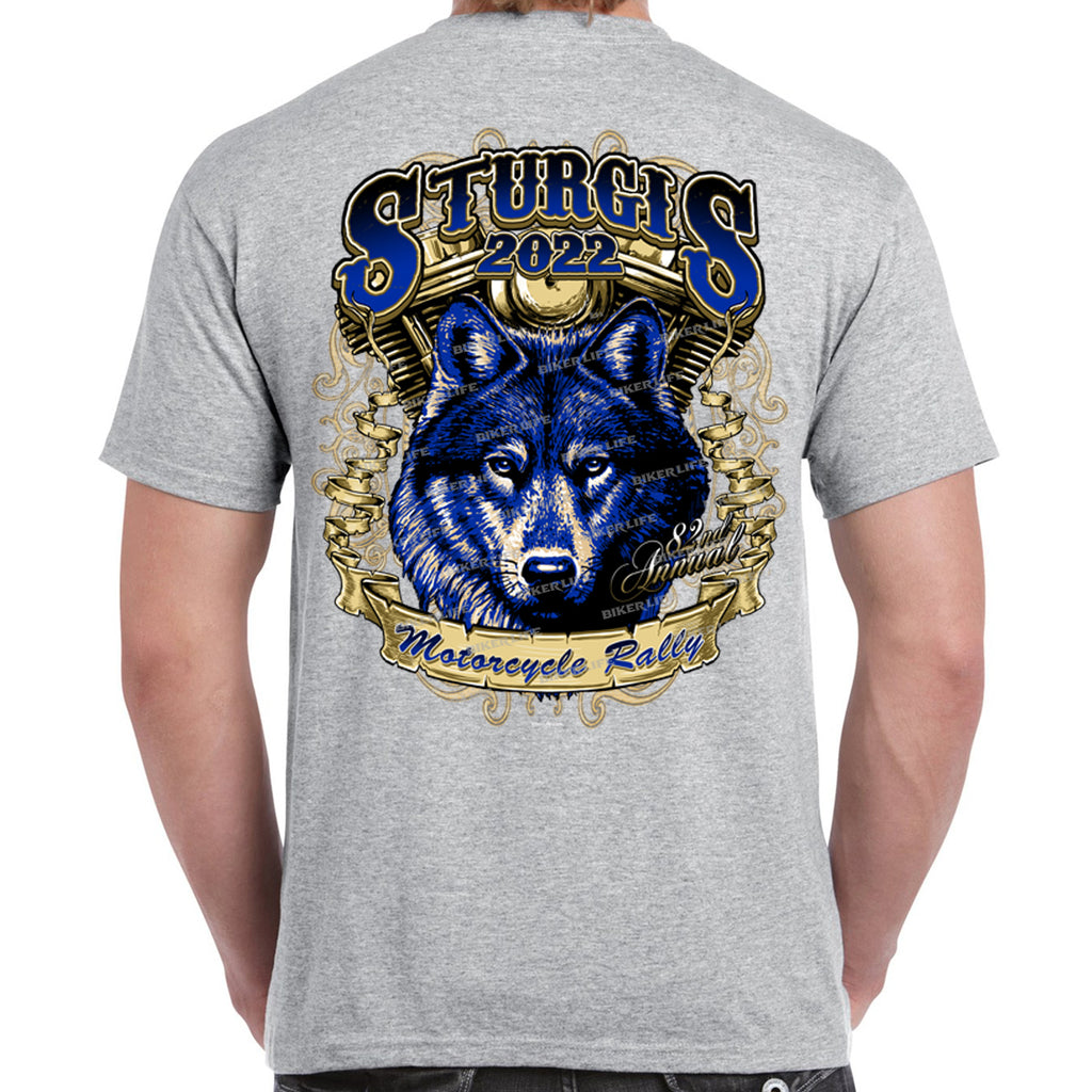 2022 Sturgis Motorcycle Rally One Man Wolf Pack T-Shirt