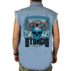 2022 Sturgis Motorcycle Bright Skull Cut-Off Denim