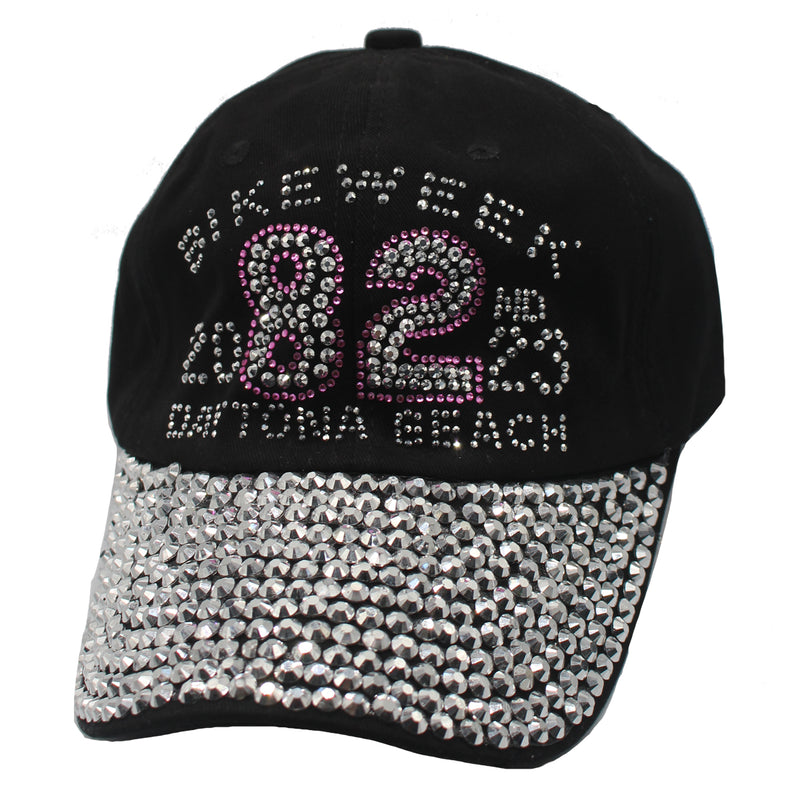 Ladies 2023 Bike Week Daytona Beach Black Bling Hat