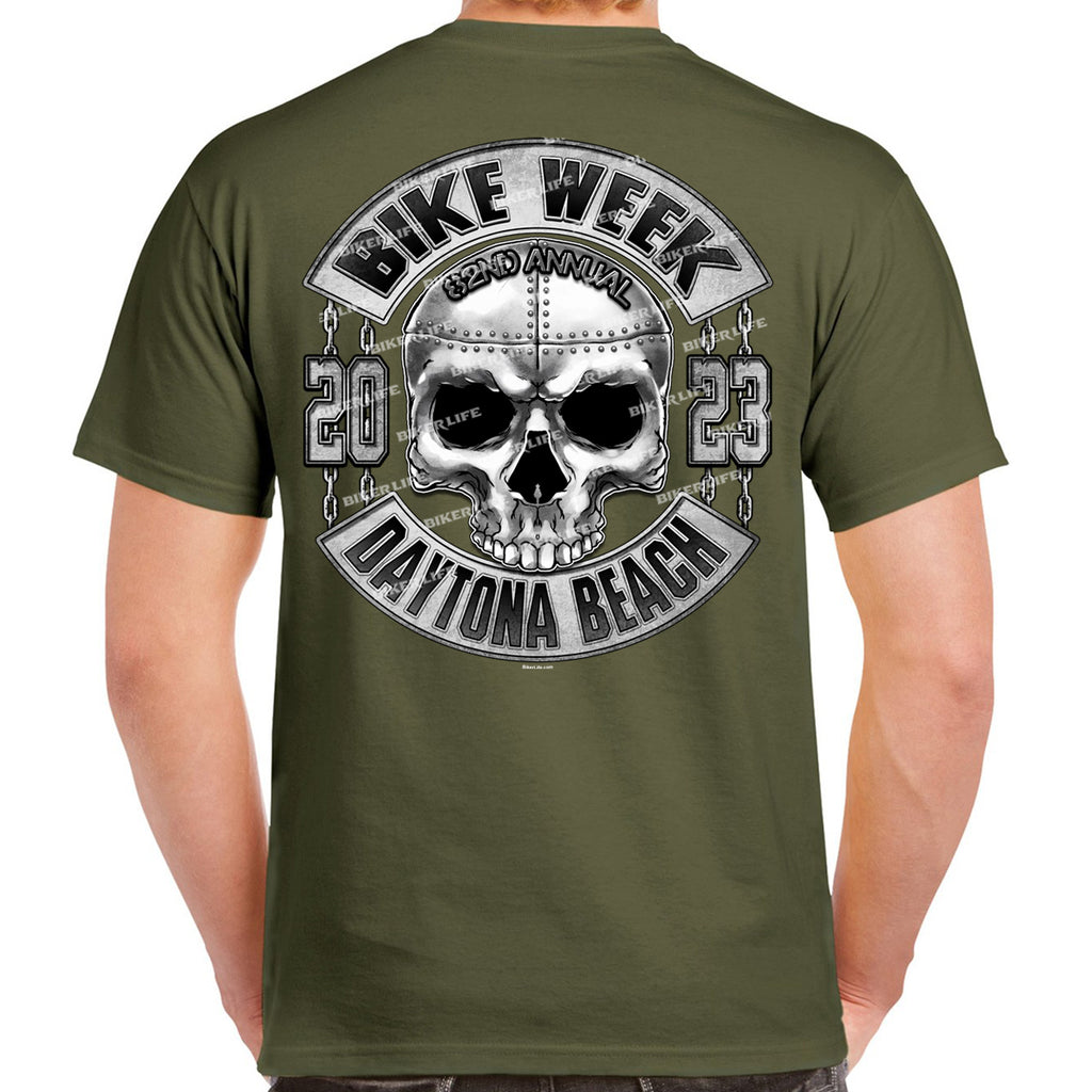 2023 Bike Week Daytona Beach Iron Chain Skull T-Shirt