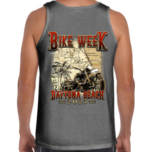 2023 Bike Week Daytona Beach Vintage Map Tank Top